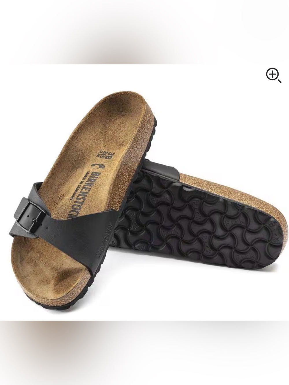Birkenstock black Madrid sandals size 38 women 7.5 regular width